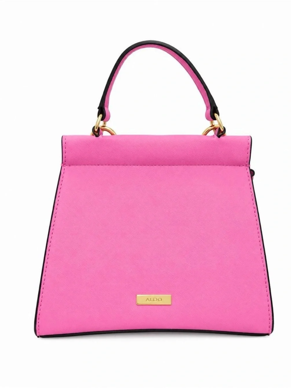 Pink Top-Handle Women's Handbag with Chain Accent